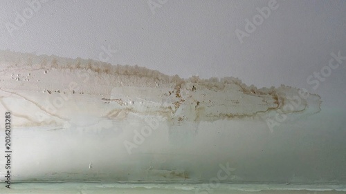 Close up Water Stains On Ceiling , in raining season.