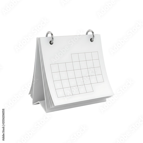 Minimalist white desktop spiral calendar mockup for schedule organization.