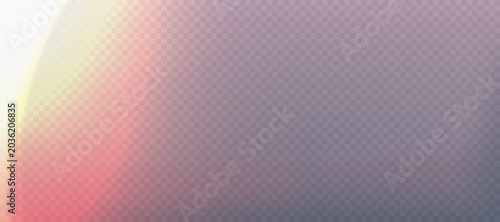 Realistic film lens effect on transparent background. Camera leak filter with light overlay effect for mobile photo, lens flare bokeh png bg, vector illustration. Burn red and orange gradient glow.