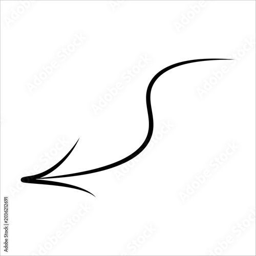 Flowing horizontal arrow with wavy curve