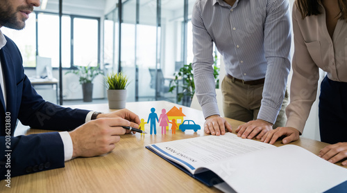 Professional Insurance Broker Explaining Family Coverage