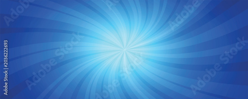 Abstract Blue Sunburst Background with Bright Light Rays