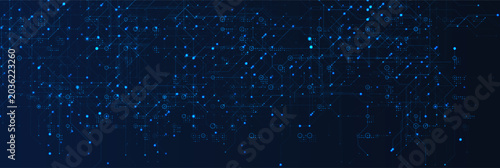 Obraz na płótnie Cyber technology circuit network, digital data background
