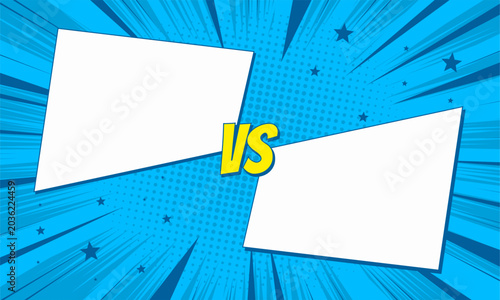 Comic burst blue background versus template
