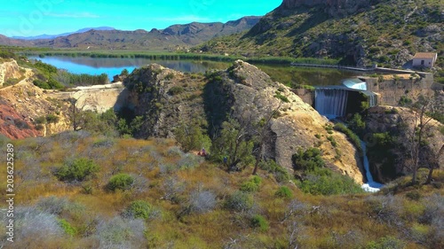 Aerial view of the Elche Reservoir, Alicante province, Valencian Community, Spain
