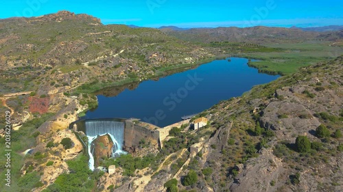 Aerial view of the Elche Reservoir, Alicante province, Valencian Community, Spain