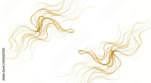 Canvas Print Abstract golden smoke swirl elements