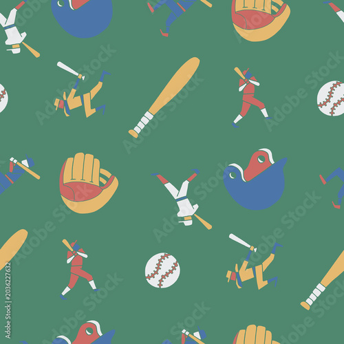 Vector Seamless Pattern of Baseball Sport Glove Background for Fashion Wrapping Print Fabric Surface