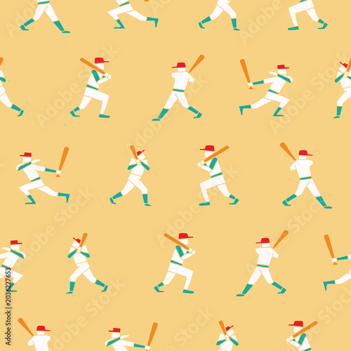 Vector Baseball Sport Seamless Pattern Background for Print Fabric Surface Fashion Wrapping