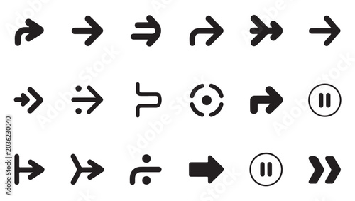Fotografía Set of black arrows