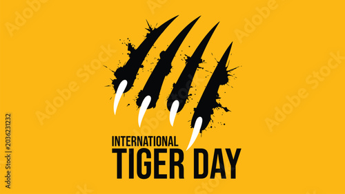 Fotografía international tiger day grunge claw mark design for wildlife conservation awaren