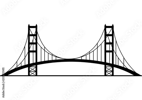 Suspension Bridge Silhouette Icon