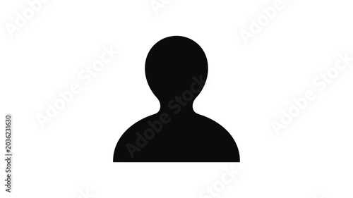 Human Head Silhouette Against White Background Minimalist Profile Silhouette