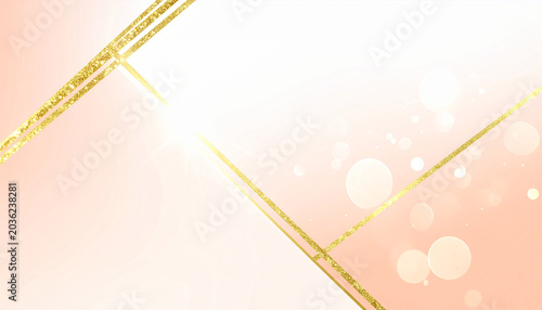 Abstract rose gold background featuring soft heart shaped bokeh lights and elegant flowing glitter particles arranged in a decorative frame for festive holiday designs 8