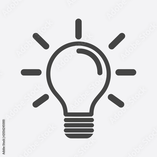 Minimalist light bulb icon representing creative idea and innovation