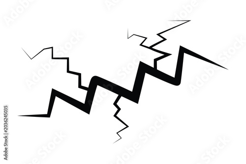 crack icon, crack for ground wall earth icon, crack lineicon.