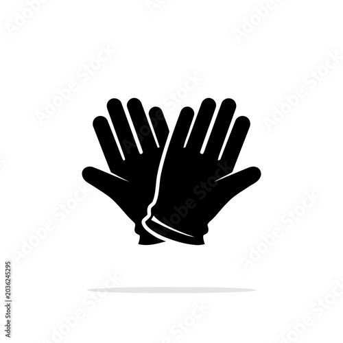 Pair of protective work gloves, flat icon design