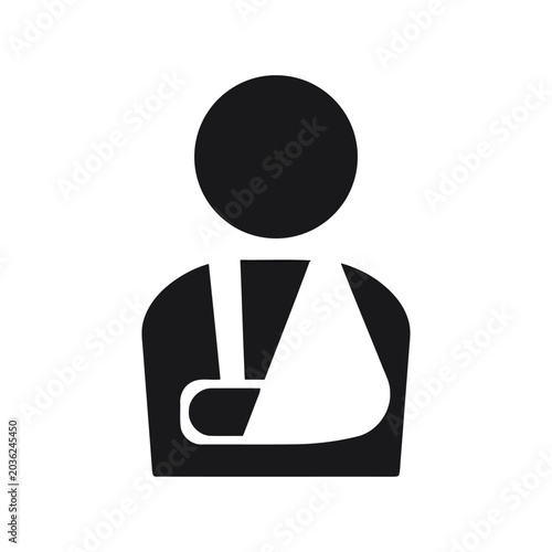 Person with Arm in Sling Icon, Medical Injury Recovery Symbol