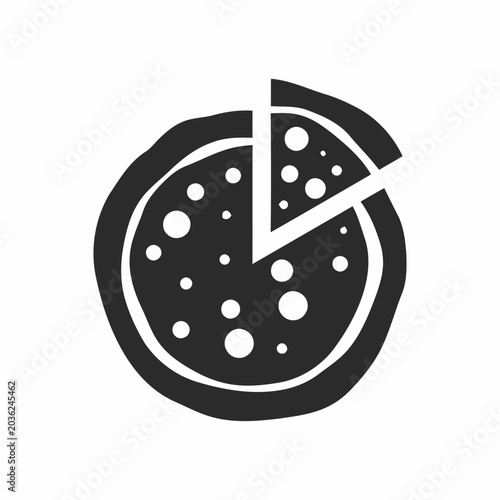 Pizza slice icon, simple flat vector graphic for food menu design