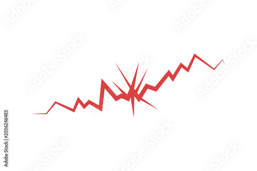 crack icon, crack for ground wall earth icon, crack lineicon.