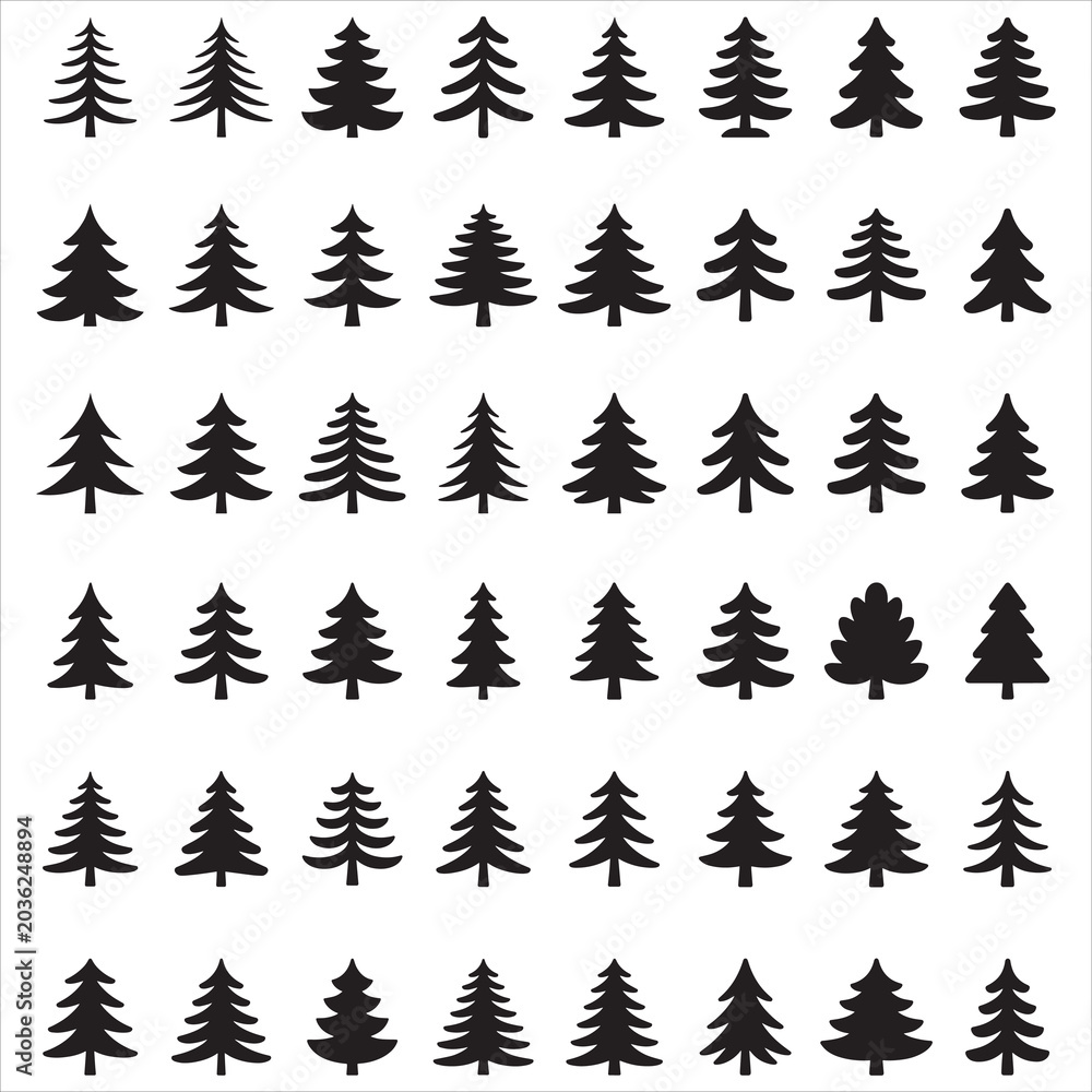 Obraz premium Forest Pine Tree Silhouette
