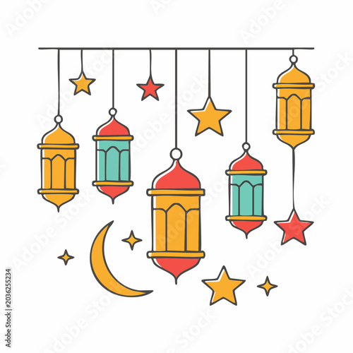 Ramadan Lanterns and Stars Decoration