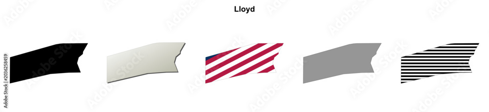 Fototapeta premium Lloyd (Florida) blank outline map set