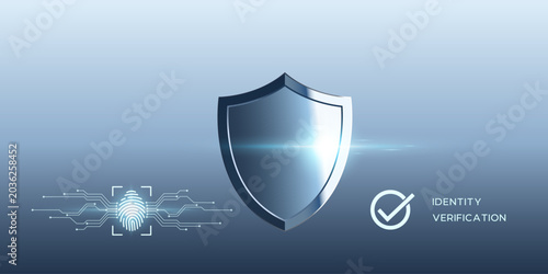 Personal data protection and the stainless steel shield. File EPS 10