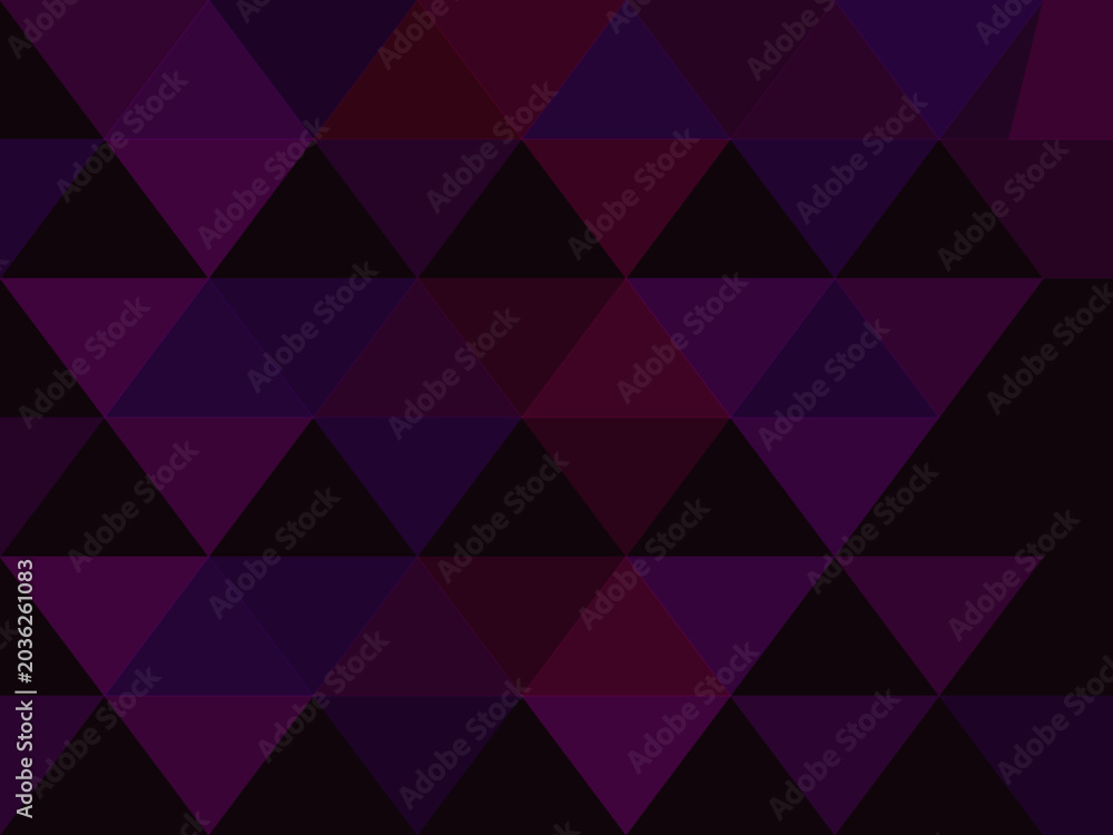 Obraz premium Abstract Low Poly Geometric Triangle Pattern — Dark Purple Pink Mosaic Vector Background for Technology, Gaming, Web Design