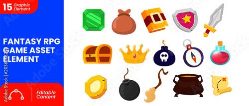 Fantasy RPG Game Asset Element Set