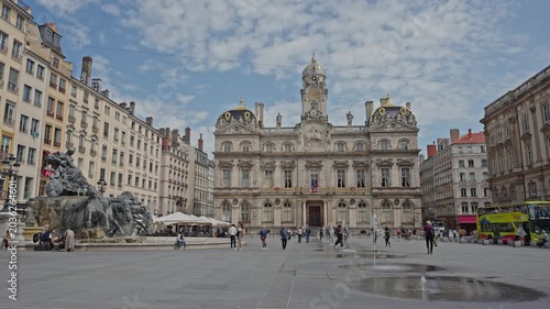 Place des Terreaux and Lyon City Hall Wide Shot France,30 April 2026.