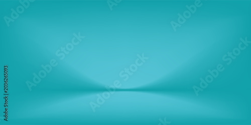 Abstract teal blue gradient background empty studio room illustration