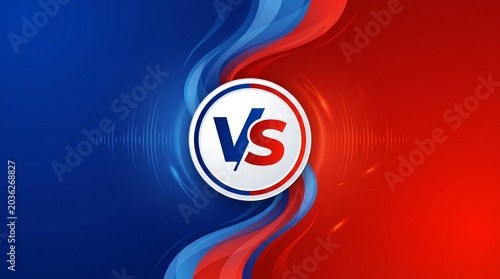Versus blue red graphic design with dynamic abstract lines for competition