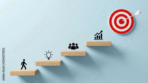 Achievement corporate milestone target goal success strategy. Leadership strategy management. goal objective success, growth progress performance, motivation