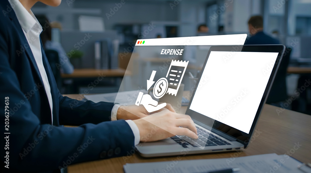 Fototapeta premium Expense management analytics system with budgeting dashboard and financial reporting tools