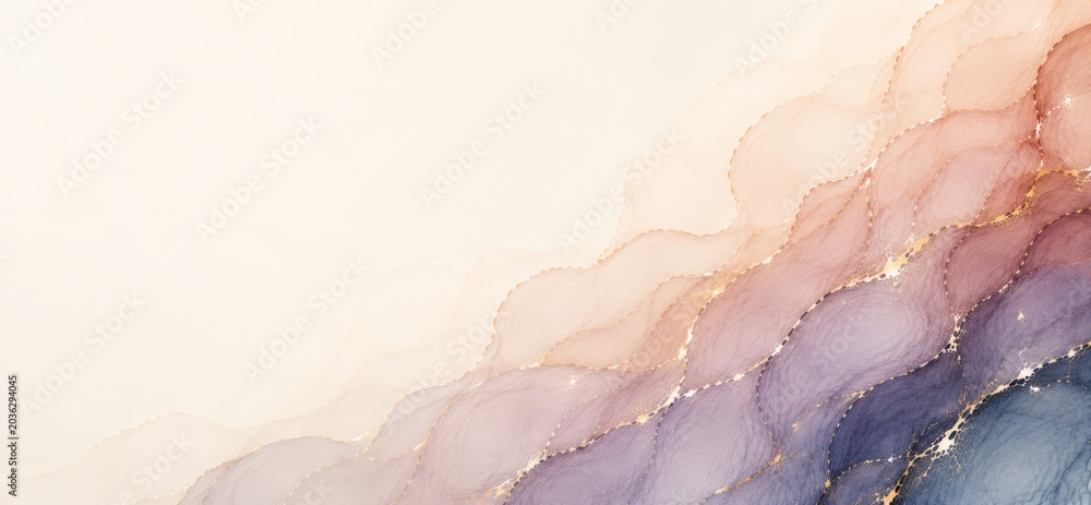 Fototapeta premium Luxury Pastel Marble Banner Collection With Gold Fluid Texture And Elegant Copy Space. Premium Alcohol Ink Abstract Background Set For Branding Design