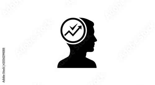 Person with thinking and graph.