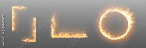 Konstfotografi Fiery frames and a glowing circle providing powerful visual effects and hot ener