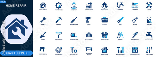 Foto Home repair and maintenance icon set