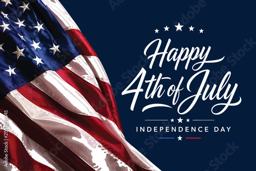 Quadro su tela Happy Fourth of July USA Flag Patriotic Independence Day Design