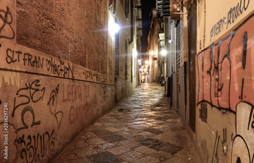 narrow street in the old town of Palermo