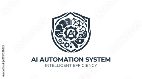 A digital emblem representing advanced machine learning and automated technology systems