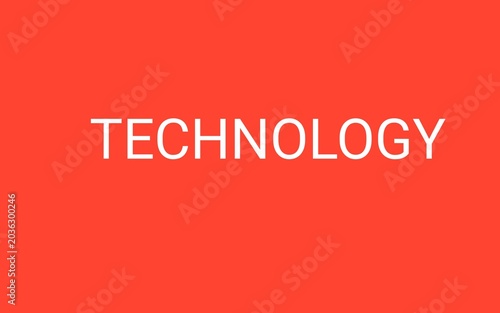 business word on red background 'Technology'