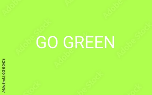 green button with word background 'go green'