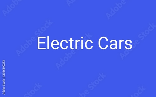 business word cloud concept illustration electric cars blue background