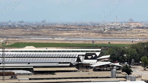 Aerial View Of Israel Gaza Border, 2026 
Drone footage showing Israel Gaza border fields and industrial area May 26 2026 Israel
