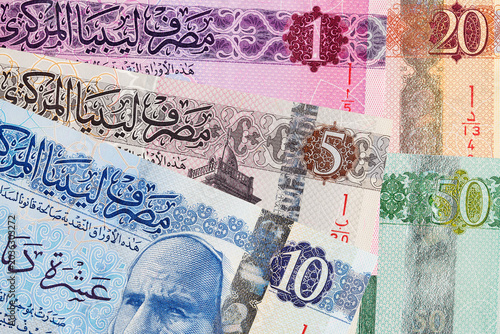 Tableau sur toile Libyan dinar a business background