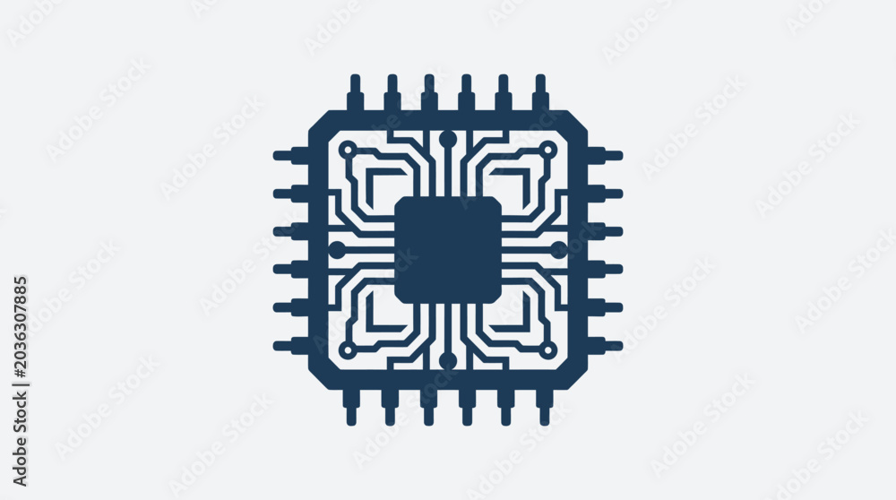 Fototapeta premium A detailed digital illustration of a central processing unit microchip