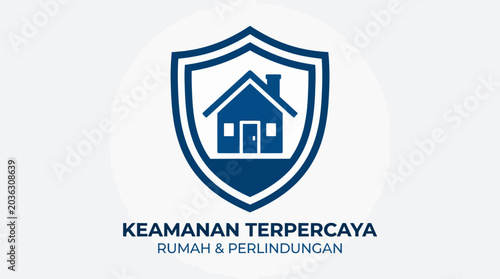 A blue shield icon representing home security and property protection concepts