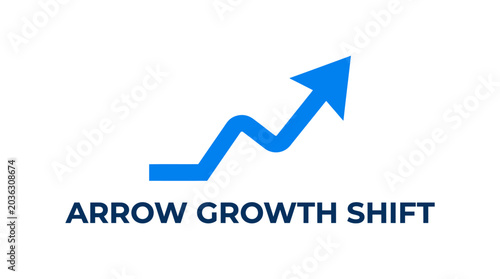 A blue upward trending arrow icon representing business growth and success